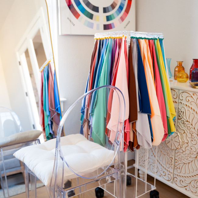 This chair is where your most radiant colors are revealed, enhancing your natural beauty from the inside out.