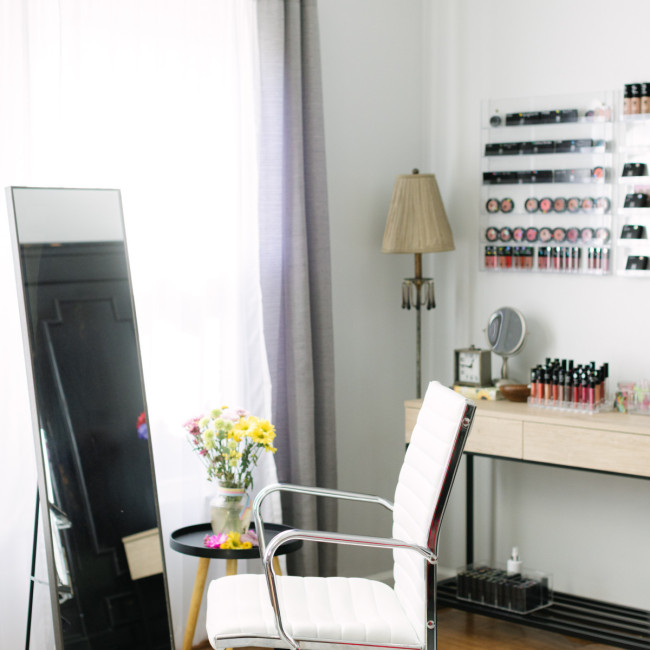 This will be your seat during your Color Analysis. We will look into the mirror together for changes in your skin.