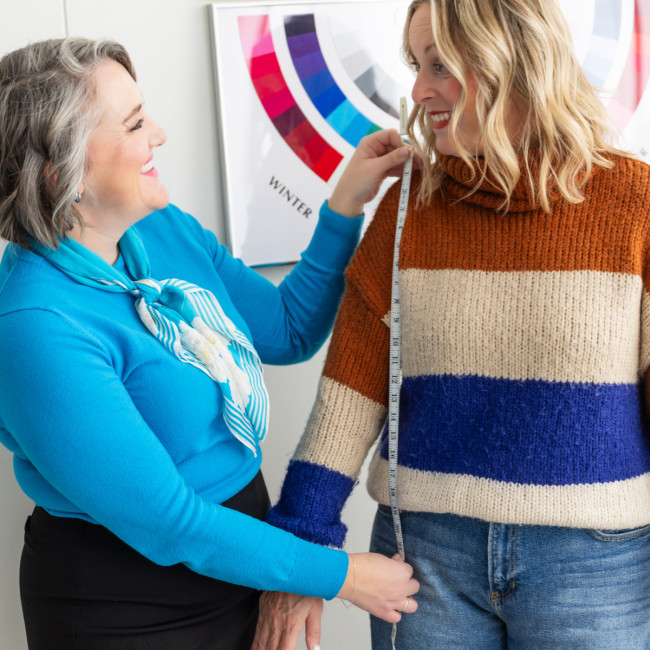 To tuck or not to tuck? Skinny jeans or bootcut? I can help with that! A style consultation is the perfect complement to color analysis.